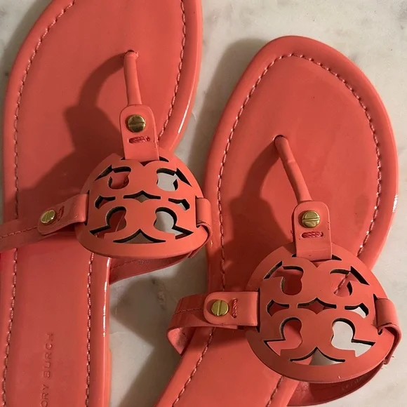 Tory Burch Women's Miller Coral Sandals - Picture 3 of 4